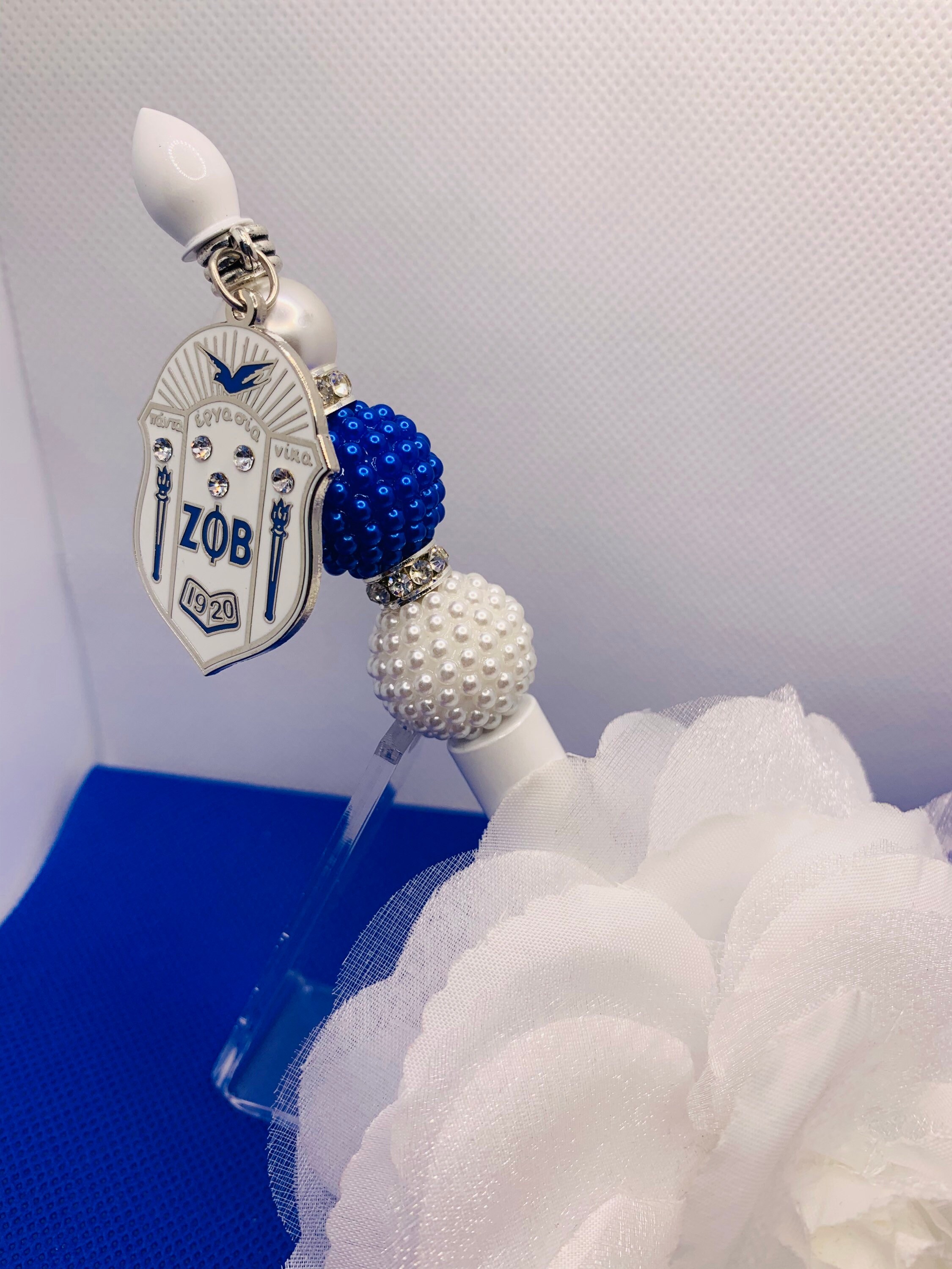 White Zeta Phi Beta “Shield” Collection Pen