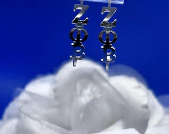 Zeta Phi Beta Semi Hoop Earrings