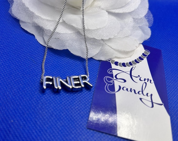 FINER Puff Letter Necklace