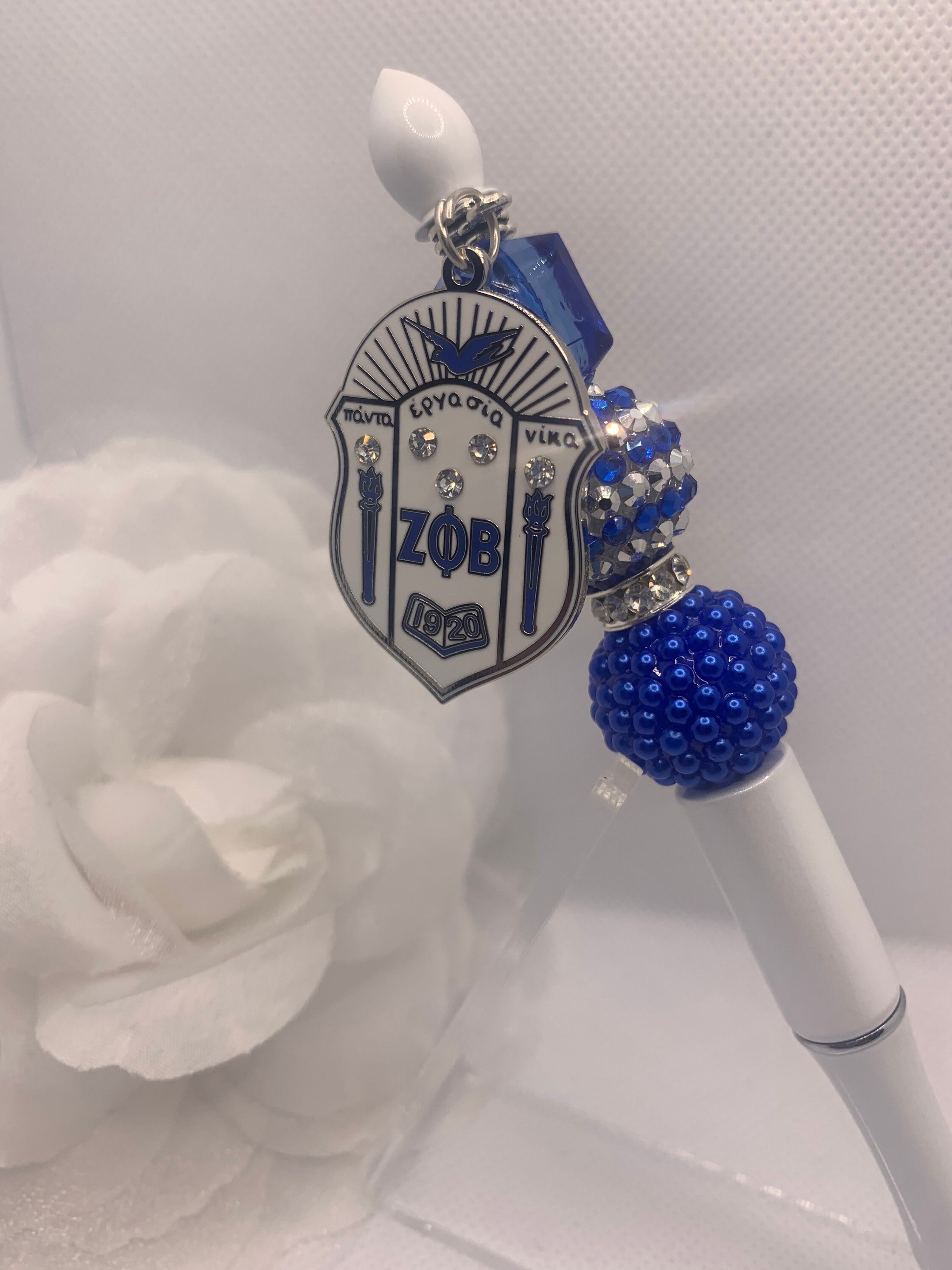 White Zeta Phi Beta “Shield” Collection Pen