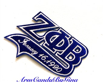 Iron On Embroidered Zeta Phi Beta Patch