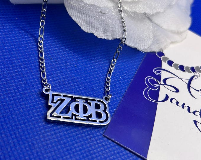 Zeta Phi Beta Outlined Neckace