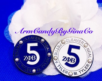 ZPhiB Five Pearls Lapel Pin