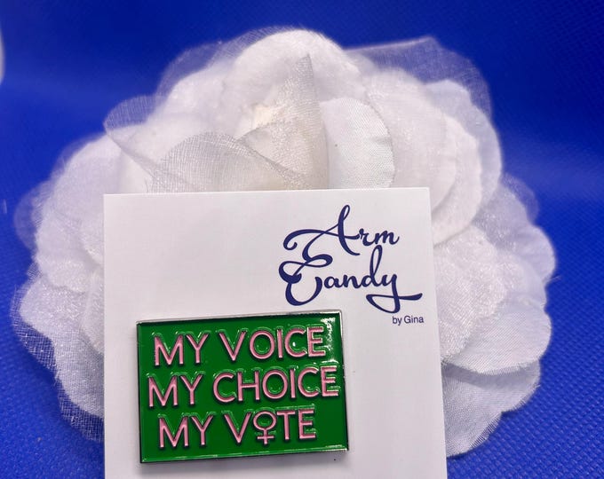 Green My Voice..My Choice..My Vote Lapel Pin