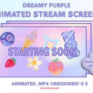 Animated Dreamy Pastel Stream Pack • 4 Screens Vertical + Horizontal – Starting Soon / Be Right Back / Stream Ending / Offline