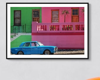 Bo Kaap Cape Town Wall Art – Colorful Houses Photography Print, South Africa Travel Poster