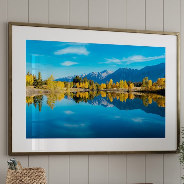 Quarry Lake Canmore Print, Canmore Photography, Autumn Home Decor, Mountain Wall Art, Canmore Home Decor
