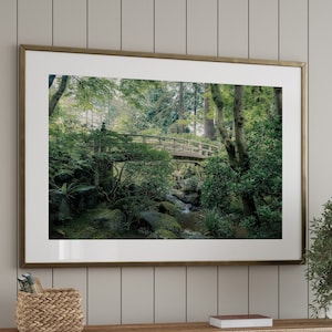 Japanese Garden Photo, Portland Japanese Garden Print, Forest Bridge Photo, Japan Wall Art, Forest Art Therapy, Forest Wall Art