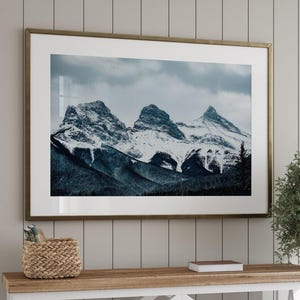 Three Sisters Mountain Wall Art, Canada Mountain Photography, Canmore Wall Art, Canmore Photo, Banff Wall Art