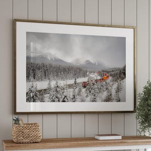 Banff Winter Train Photo: Canadian Rockies Mountain Print