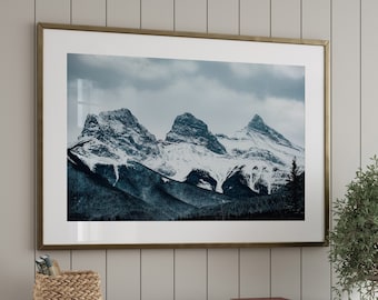 Three Sisters Mountain Wall Art, Canada Mountain Photography, Canmore Wall Art, Canmore Photo, Banff Wall Art
