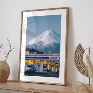Lawson Mt Fuji Print Japan Wall Art, Japan Convenience Store Photography, Fuji View Travel Print, Modern Japan Decor