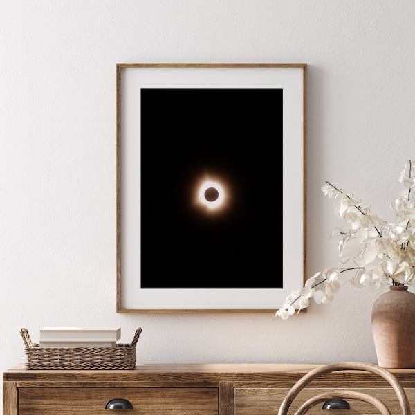 Eclipse 2024 Photo, Eclipse Photography, Night Sky Print, Canada Dark Sky Photo, Sun and Moon, Framed Night Sky Photo