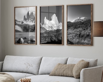 Patagonia Print Set of 3, Patagonia Wall Art, Fine Art Photography Prints, Mountain Print Set, Mount Fitzroy, Torres del Paine