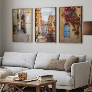 Mediterranean Wall Art Print Set of 3, Malta Set of 3 Prints, Pastel Art Prints, Malta Wall Art, Fine Art Photography, Unframed or Framed