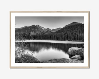 Bear Lake Colorado Print: Rocky Mountain National Park, Black and White Wall Art
