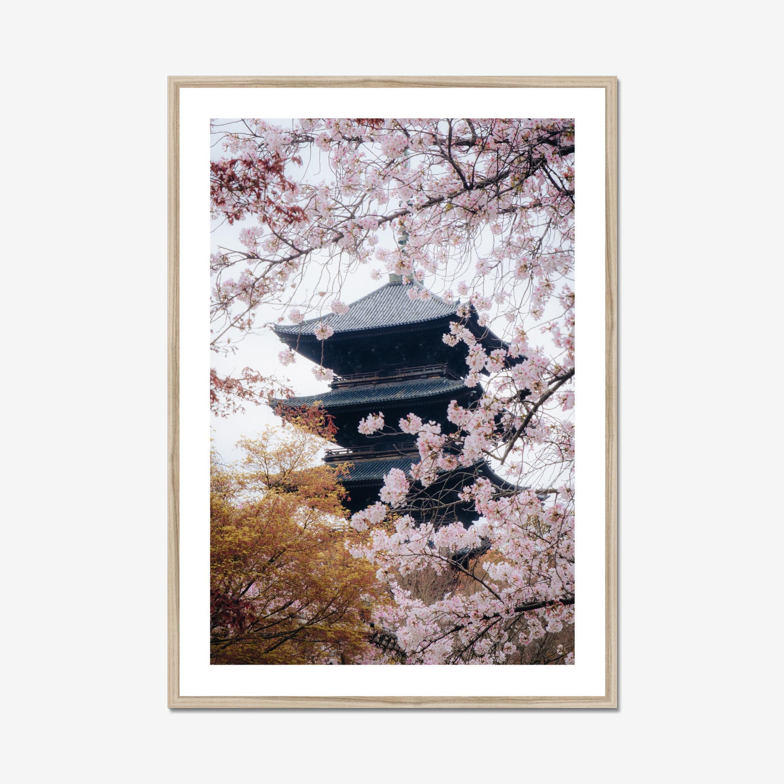 五重の塔 貼り絵 自宅保管品 東寺の桜の版画、京都の五重塔の壁画 - Etsy 日本
