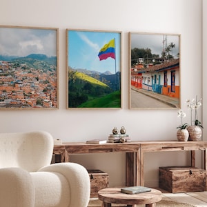 Colombia Set of 3 Prints, Colombia Wall Art, Colombia Print, Comuna 13, Cocora Valley, Colorful Door Print Colombia, Salento Print