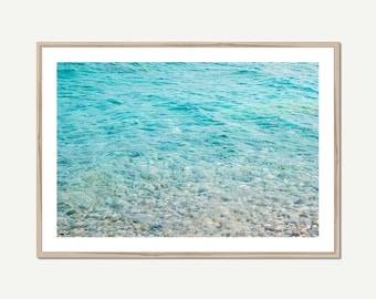 Framed Beach Wall Art | Ocean Photography, Coastal Decor, Blue Water Print