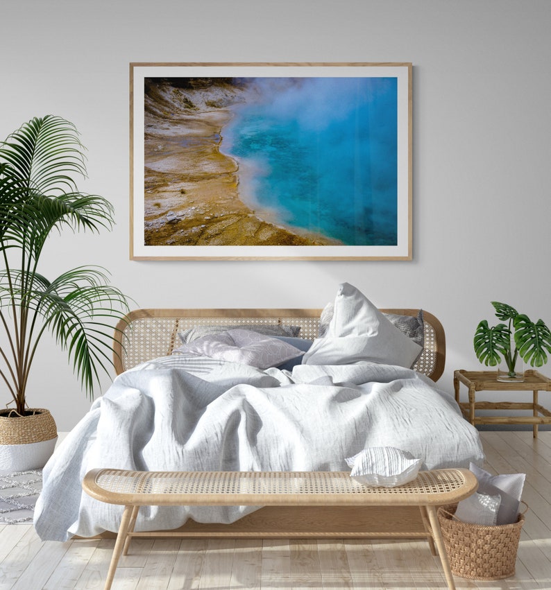 Mineral Photography Geothermal Pool Sapphire Fine Art Abstract Home Decor Yellowstone Fine Art Print Blue Water Photo