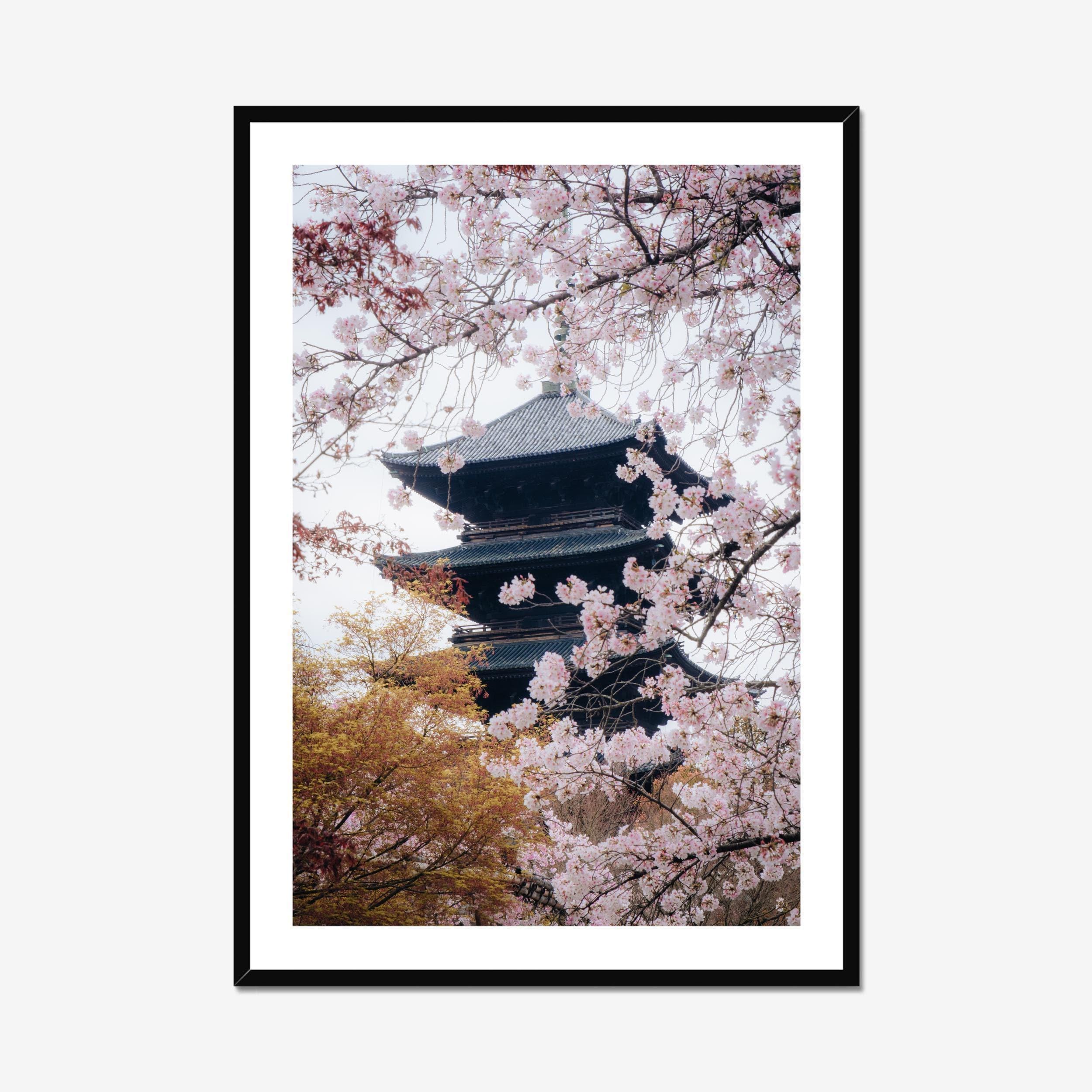 東寺の桜の版画、京都の五重塔の壁画 - Etsy 日本