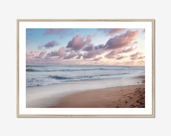 California Beach Sunset Photography Print, Coastal Ocean Wall Art, Seascape Decor