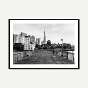 Black and White Pier 7 San Francisco Print –  Cityscape Wall Art, Urban Photography Decor, San Francisco California Wall Art Decor