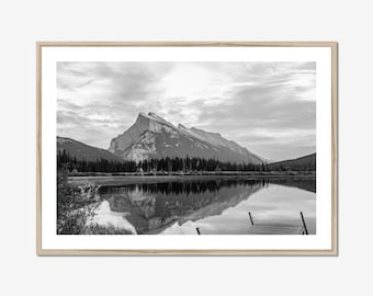 Banff Photography Print: Mount Rundle, Canadian Rockies Cabin Decor