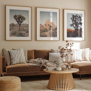 Joshua Tree Set of 3 Prints, Desert Print Set, Boho Wall Decor, Calming Wall Art, California Print Set, Framed or Unframed