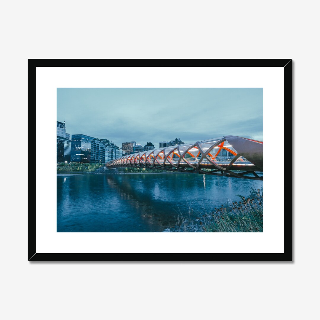 Calgary Skyline Photo Print, Calgary Photography, Calgary Peace Bridge