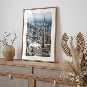 Toronto Skyline Photo Print, Toronto Cityscape, Aerial Photography, Rogers Centre, Skydome, Toronto Wall Art, Vintage Toronto Photo