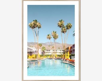 Palm Springs Print, Saguaro Hotel Photo, Pastel Colors Print, Mid Century Modern Decor, Vintage Hotel Photo