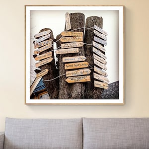 London Ontario Signpost Print – Tim Hortons Travel Photography, Directional Signs Wall Art, World Destinations Photo Decor