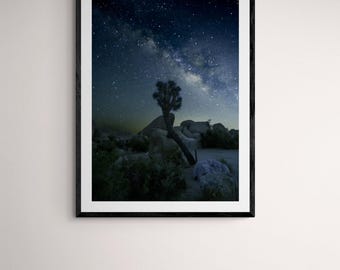 Joshua Tree Milky Way Photo, Night Sky Photography, Milky Way Print, Astrophotography, Desert Night Sky Photo