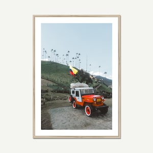 Cocora Valley Willys Jeep Photo Print, Colombia Nature Photography, Colombia Wall Art, Color Travel Poster, Salento Colombia