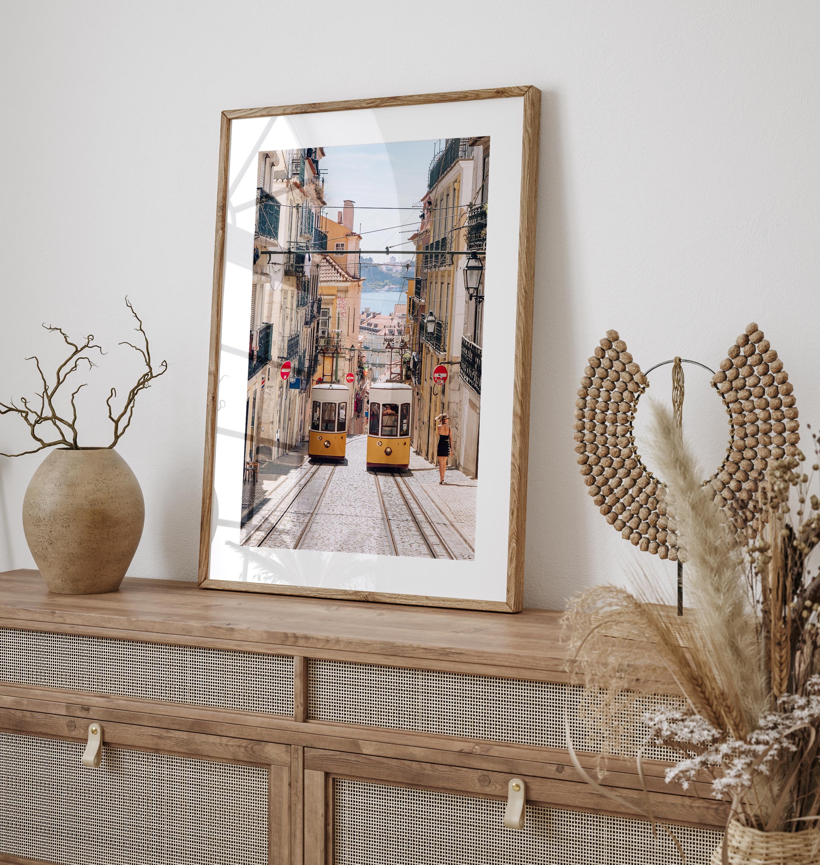 Lisbon Portugal Photo Print, Lisbon Tram Photo, Elevador da Bica, Portugal Travel Poster, Lisbon Wall Art