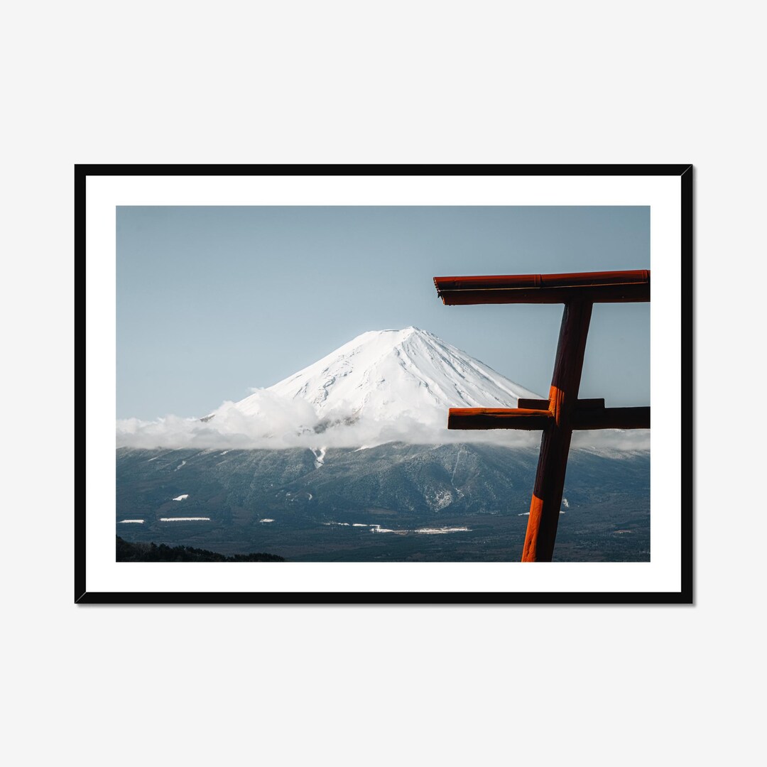 Mount Fuji and Torii Gate Japan Photo Print – Minimalist Landscape Wall ...