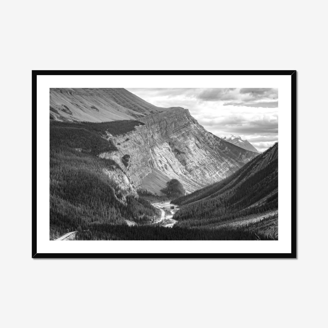 Banff Black and White Mountain Print: Wilcox Pass, Alberta - Etsy