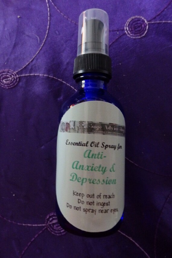 Anti Anxiety & Depression -Room - Aura Mood Spray - Essential Oils, Sage, Lavender, Room Freshener