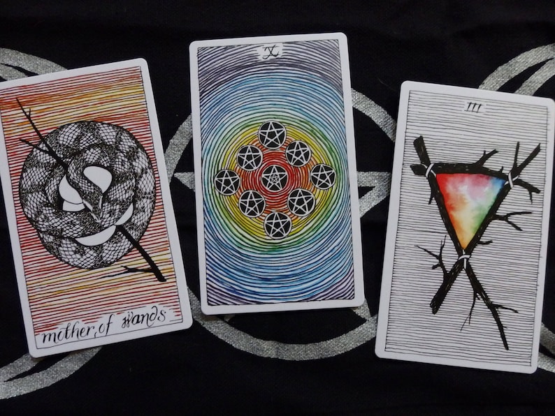 Tarot Reading 3  card  any area of focus, past present future Affordable Tarot using the deck featured in listing 
