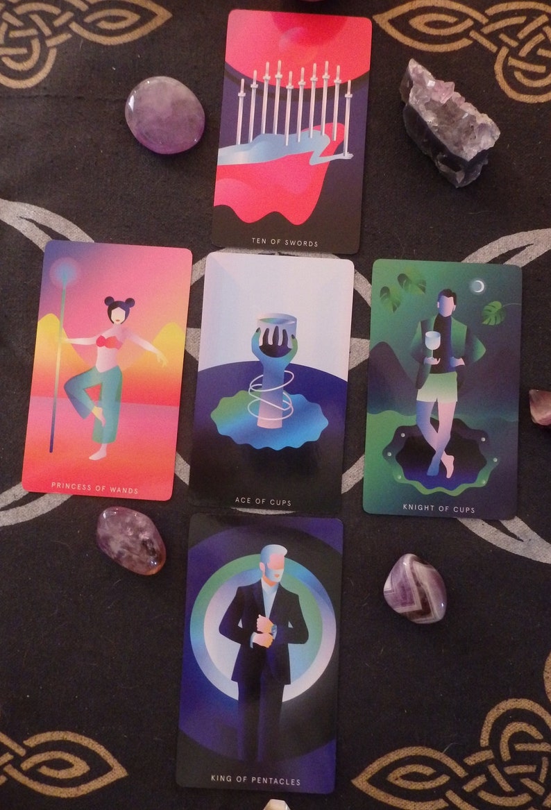 Tarot Reading 5 Card Reading Using Deck Pictured tarot Cards Etsy