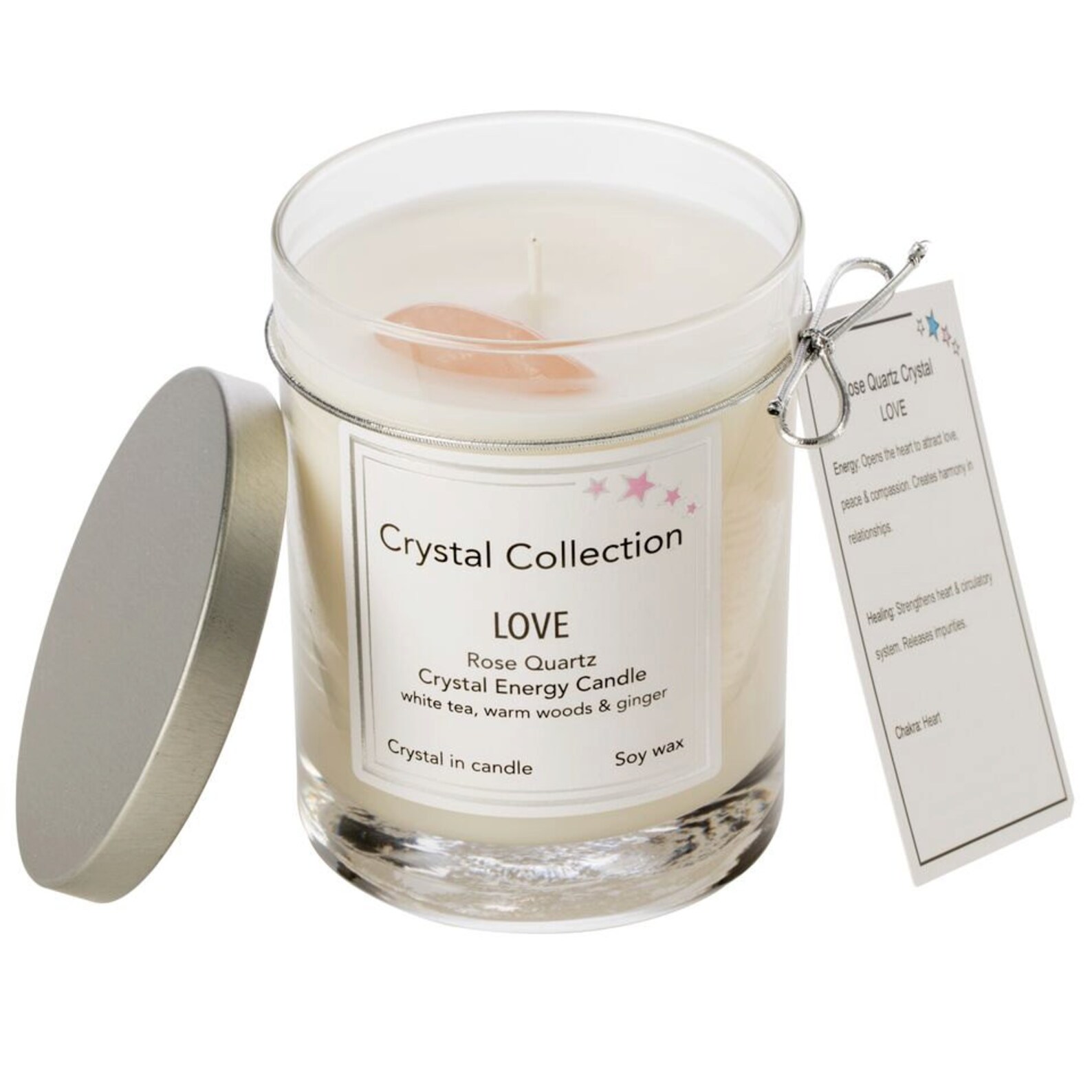 Rose Quartz Crystal Candle Etsy