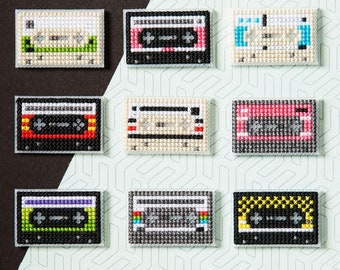 Mini 80s Cassette Tapes Cross Stitch Pattern (PDF Download)