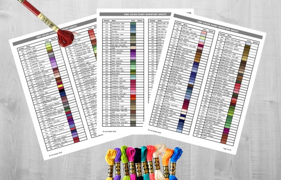 Printable Dmc Thread Color Chart Tracker Inventory Sheet Canada - Free Dmc Color Chart For Diamond Painting