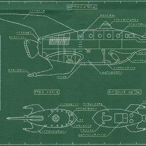 Futurama Ship Old Bessie Embroidery Pattern, Instant Download, PDF pattern, blueprint, schematic