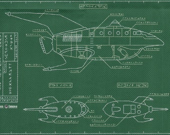Futurama Ship Old Bessie Embroidery Pattern, Instant Download, PDF pattern, blueprint, schematic