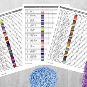 Printable Diamond Painting DMC Color Chart Tracker Inventory Sheet PDF  Download 