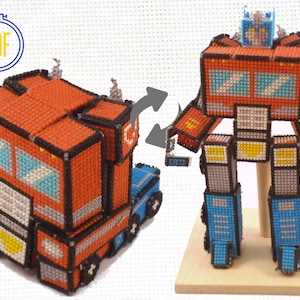 3D Transforming Robot Cross Stitch Pattern (PDF Download)