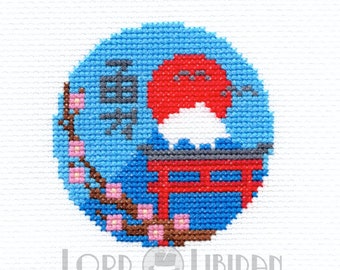 Japanese Shrine Cross Stitch Pattern (PDF Download)