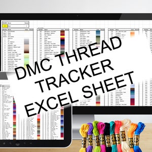 DMC Thread Color Chart Tracker Inventory Spreadsheet